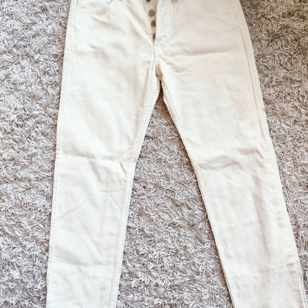 PacSun High-Rise Straight-Leg Cream Cords
